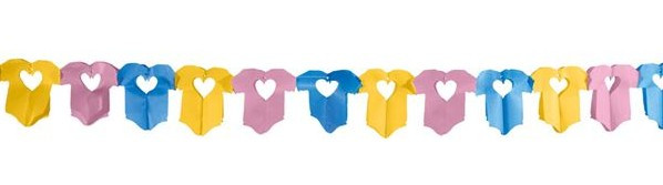 Garland baby shower romper with hearts