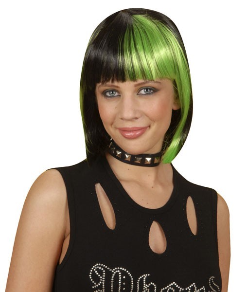 Punk Bride Wig Black-Green