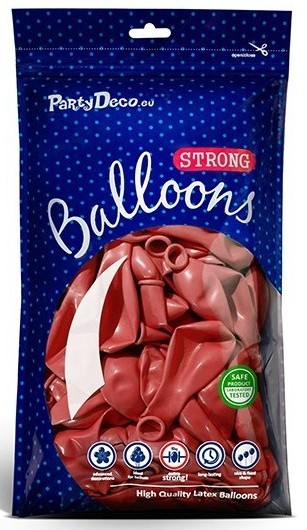 50 Partystar metallic ballonnen rood 27cm 2