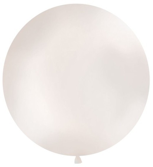 XXL metallisk ballonfest kæmpe hvid 1m