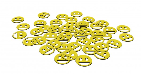 Grappige Emoji World Metallic Scatter-decoratie 30 g 3