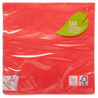 Anteprima: 20 tovaglioli ecologici rossi 33 cm