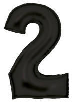 Palloncino foil numero 2 nero satinato 86 cm