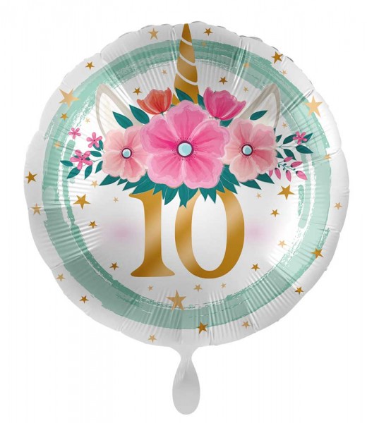 Balon Boho jednorożec na 10 urodziny 45cm