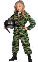 Disfraz de piloto de avión de combate para niña.