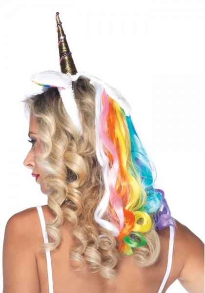 Unicorn rainbow headband with tail 2