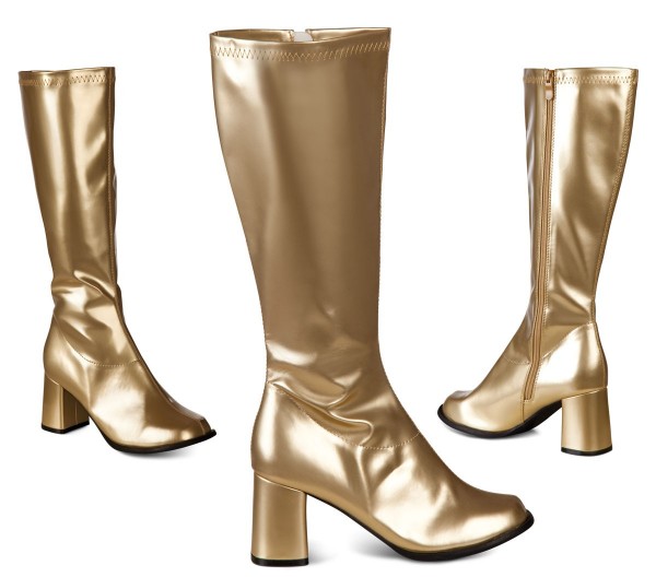 70s golden patent leather boots