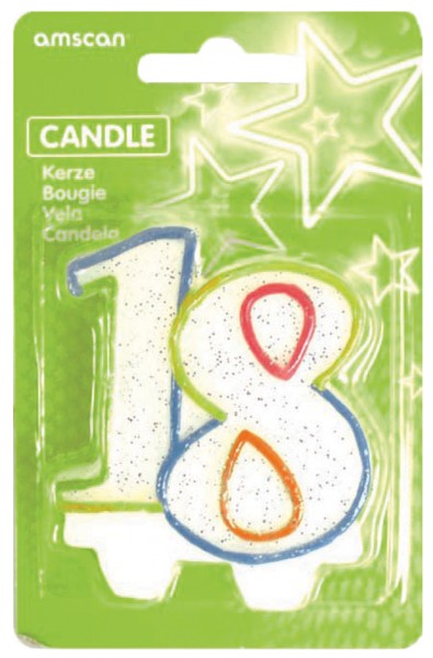 18 ° compleanno torta candela colorata festa di compleanno