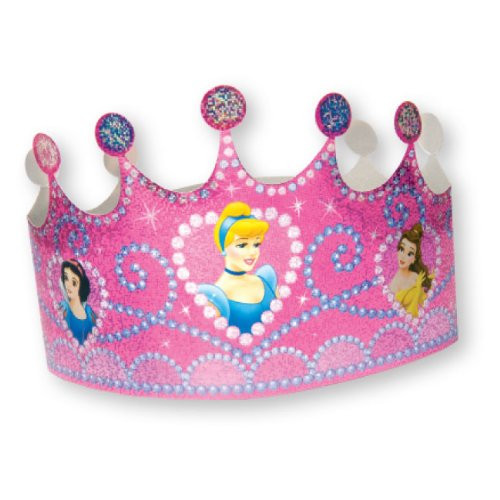 Día de la coronación de 6 coronas de cartón de las princesas de Disney
