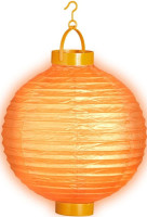 Orangefarbener LED Lampion 30cm