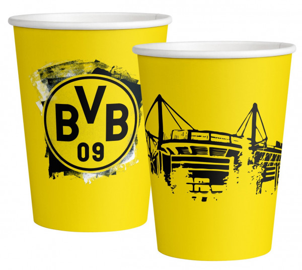 6 gobelets en papier BVB Dortmund 500 ml
