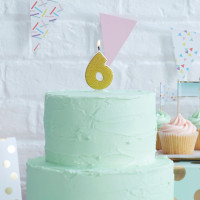 Preview: Golden Mix & Match number 6 cake candle 6cm