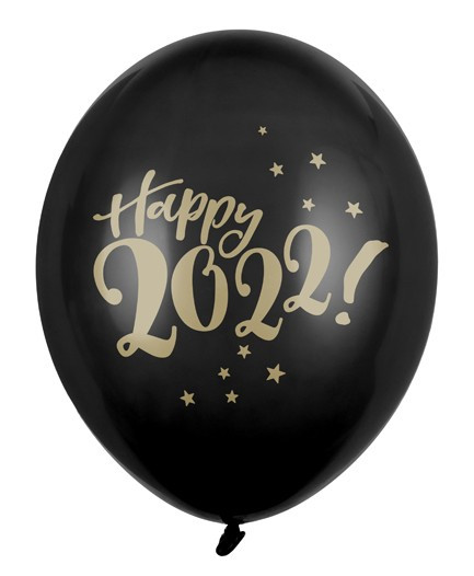 6 Happy 2022 Silvester Luftballon 30cm