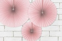 Preview: 3 paper rosettes Elenor dusky pink