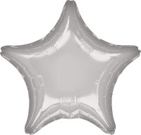 Sølv stjerne ballon 48 cm