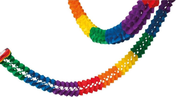 16 papieren slingers regenboogkleuren 1m