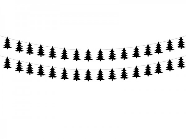 2 guirnaldas de árbol de Navidad negro 1,80m2