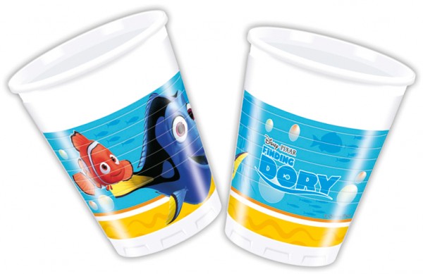 8 Dory Finds Fishy Friends Plastic Cups 200ml