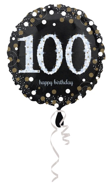 Golden 100th Birthday Folienballon 43cm