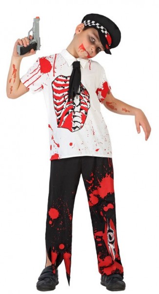 Bloody horror police officer child costume