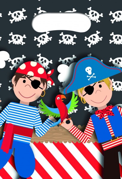 6 sacchetti regalo pirata Captain Skew