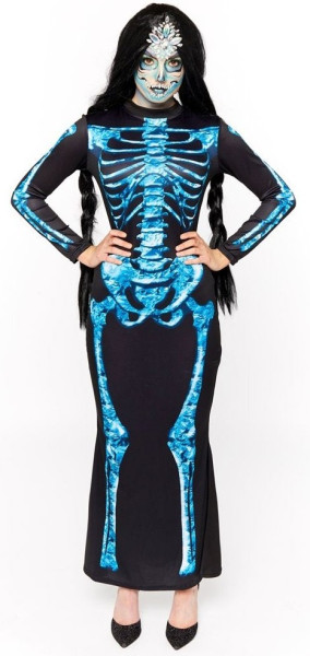 Disfraz de mujer esqueleto azul Bonny