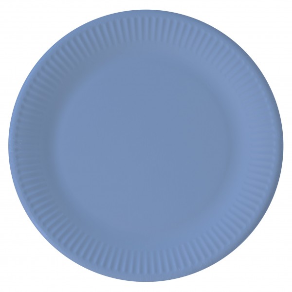 8 eco paper plates Paganini blue 23cm