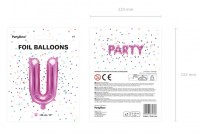 Preview: Foil balloon U fuchsia 35cm