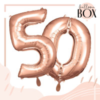 Vorschau: 10 Heliumballons in der Box Rosegold 50