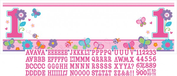 Sweet Birthday Girl Banner roze 160x50,8cm