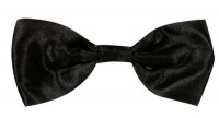 Elegant black satin bow tie