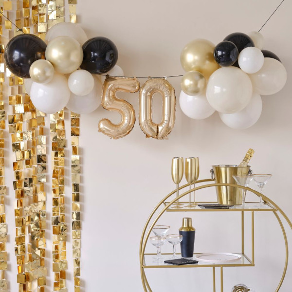 Elegant 50th birthday balloon garland XX-piece