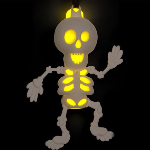 Necklace with a glowing skeleton