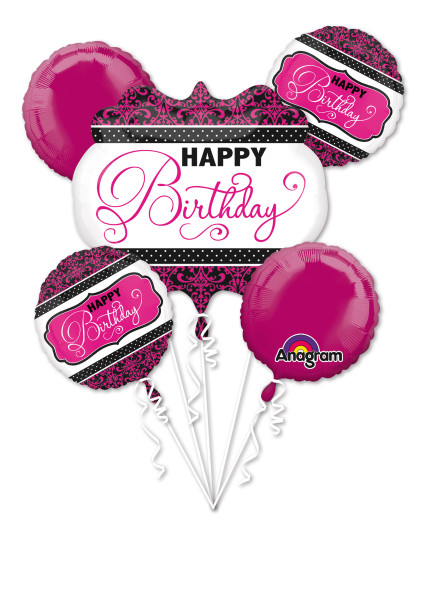 5 Folienballons im pink Royals Design