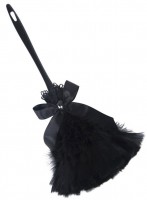 Preview: Fluffy chambermaid feather duster with satin ribbon