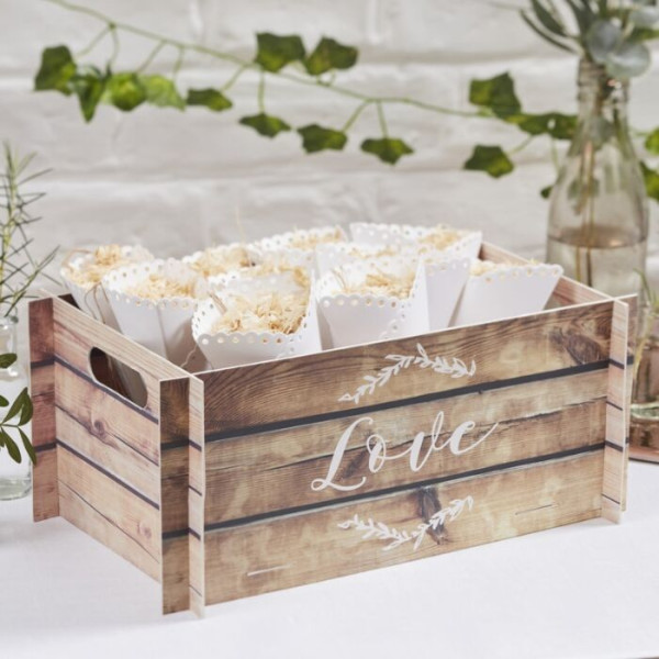 Fairy tale wedding wooden look box