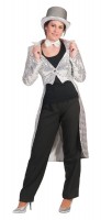 Preview: Funky sequin tailcoat for women silver