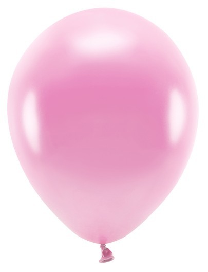 10 eko metalicznych balonów różowych 26 cm