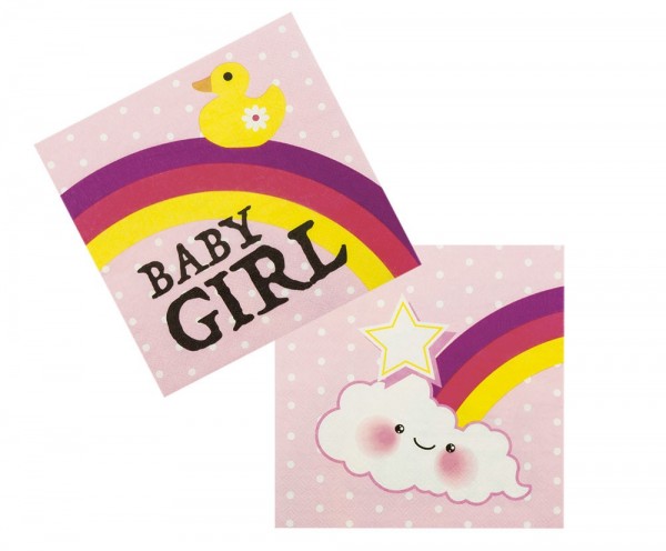 12 baby girl motif napkins 33 x 33cm