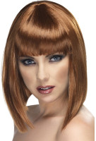 Brown glamor party wig