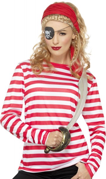Striped shirt long sleeve unisex red white 5