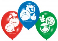 Vorschau: 6 Be Emotional Smiley Luftballons 23 cm