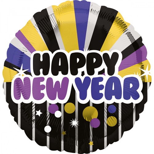 Funky new year foil balloon 43cm