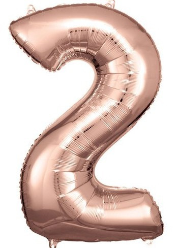 Rose gold number 2 balloon 86cm