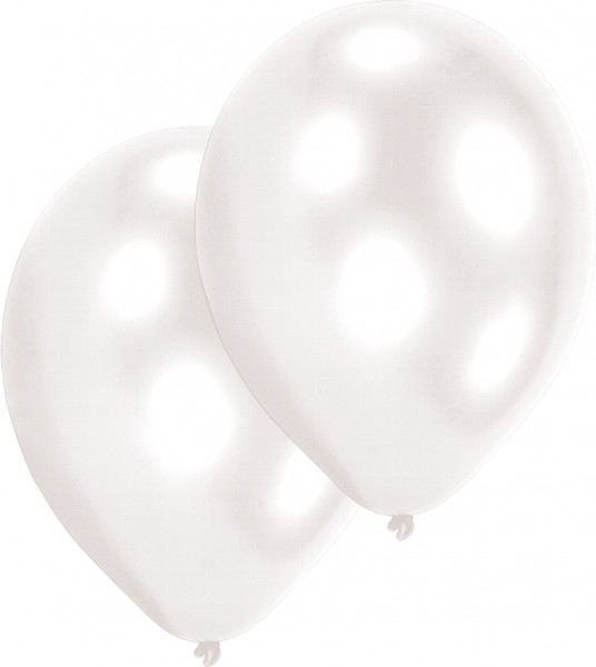 Sæt med 10 balloner hvid 27,5 cm
