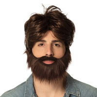 Preview: Alan Hangover wig with full beard