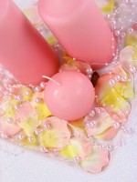 5 guirlandes de perles rose bébé