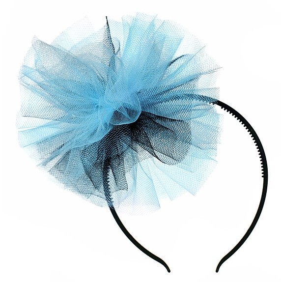 Headband with fabric application in ice blue 3