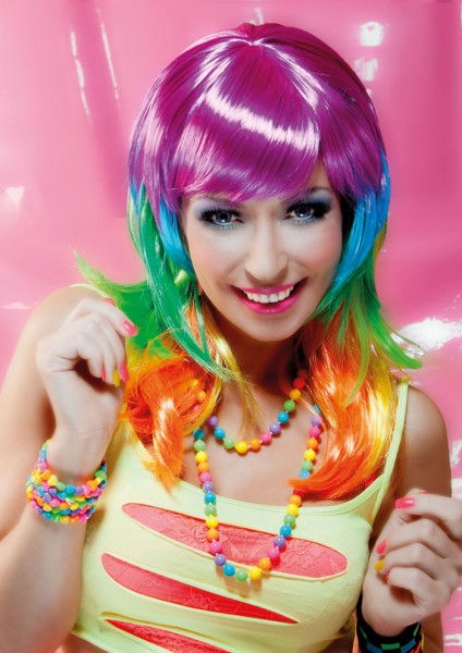 Rainbowgirl neon wig