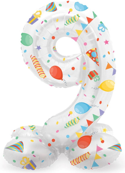 Standing Number 9 Partytime Balloon 41cm